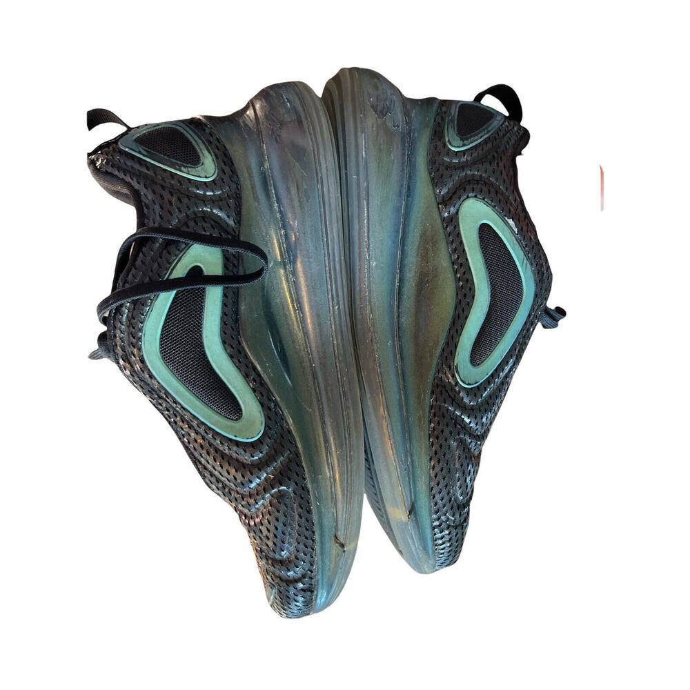 7Y Nike Air Max 720 Iridescent (AQ3196-003) Black Textile No Box Black Teal - Picture 8 of 9